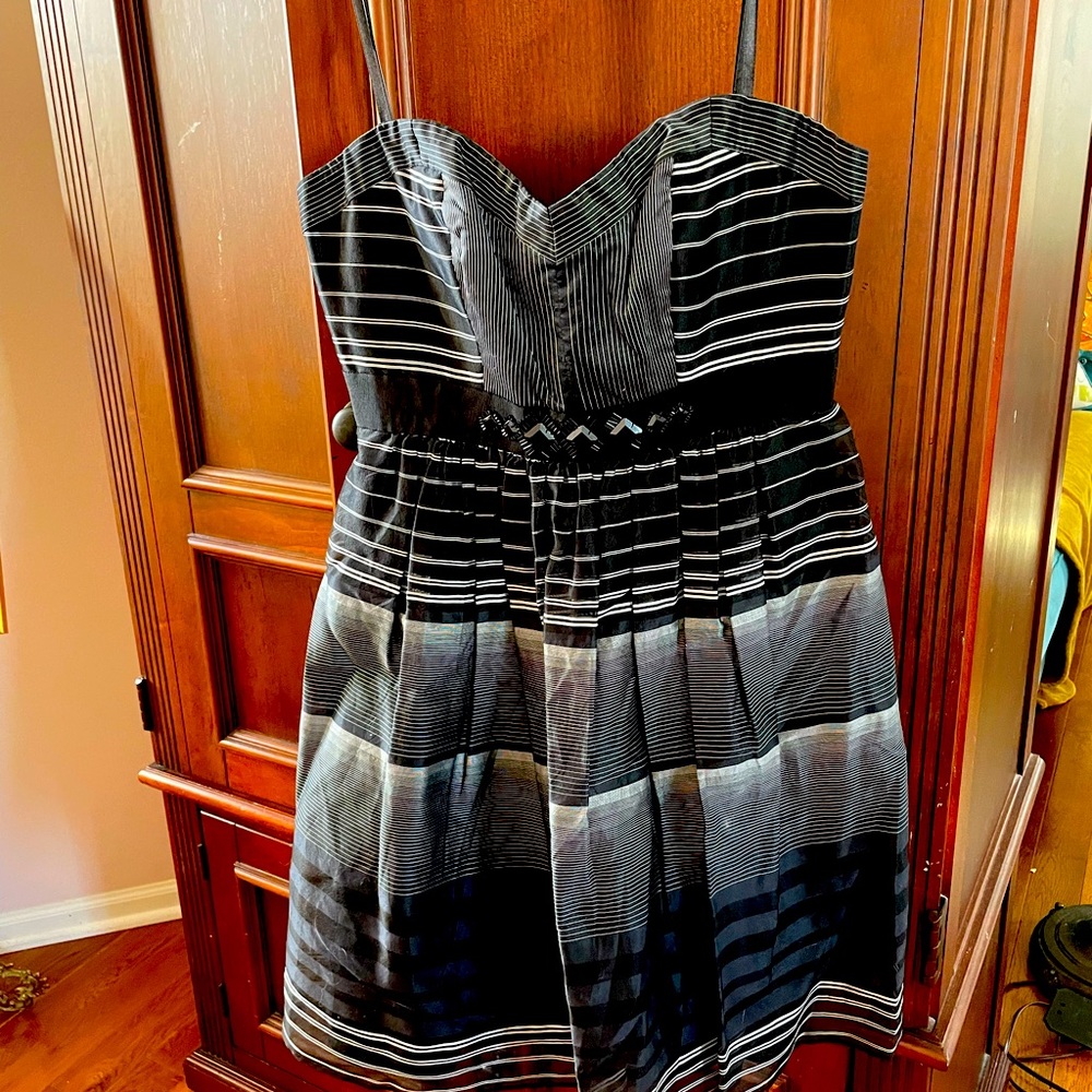 Brand new with tags BCBG Maxazria strapless black and white dress size 4